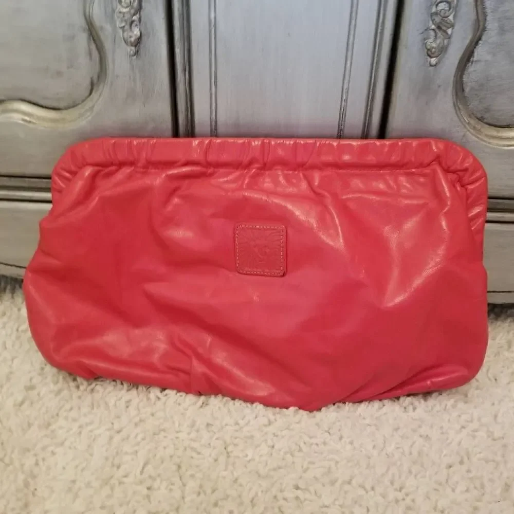 Anne Klein for Calderon Red Leather Purse Clutch - Picture 5 of 10